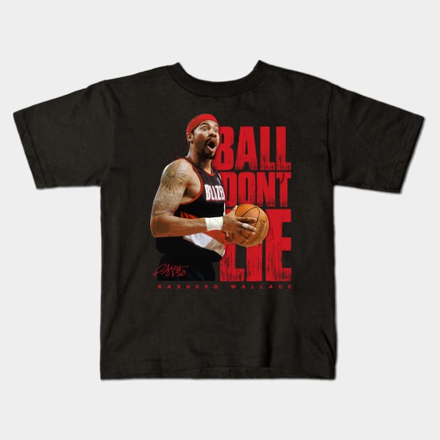 Rasheed Wallace Kids T-Shirt by Juantamad